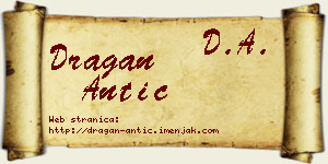 Dragan Antić vizit kartica